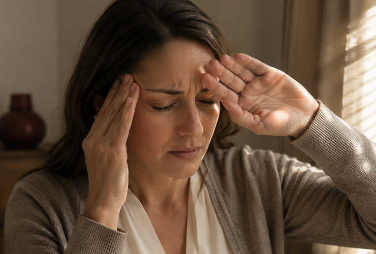Patient experiencing a headache or migraine