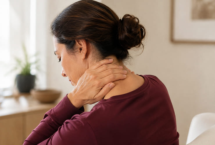 Patient experiencing neck pain