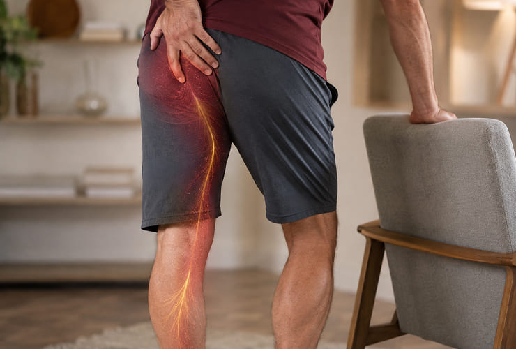 Patient experiencing sciatic nerve pain