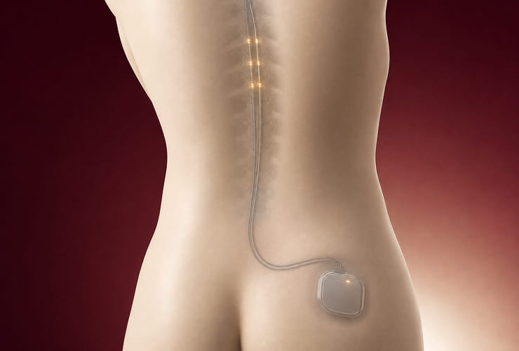 Spinal cord stimulator implant illustration