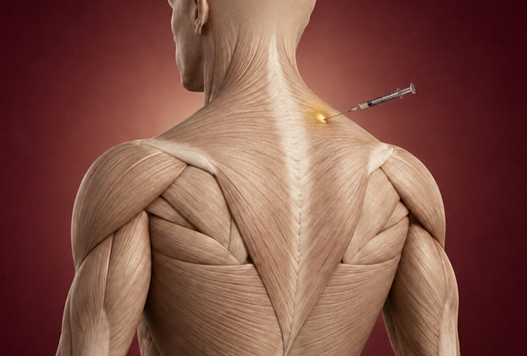 Trigger point injection procedure illustration