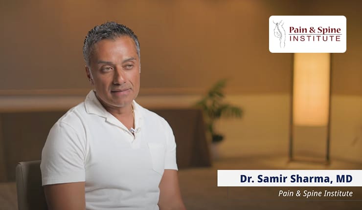 Dr. Samir Sharma explaining interventional pain management