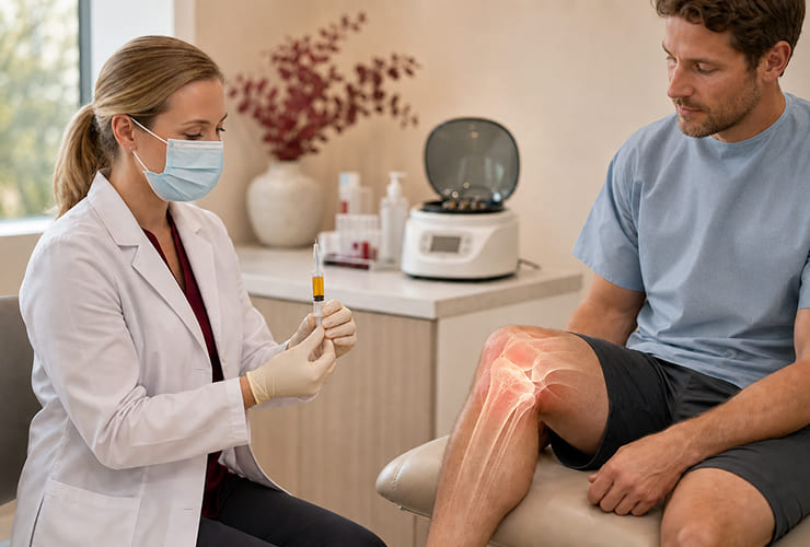 Platelet-rich plasma treatment illustration